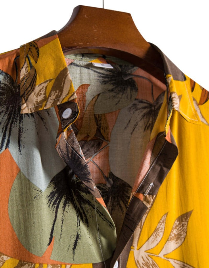 SHOPIQAT Men's Fashion Trend Casual Cotton Printed Short Sleeve Shirt - Premium  from shopiqat - Just $6.500! Shop now at shopiqat