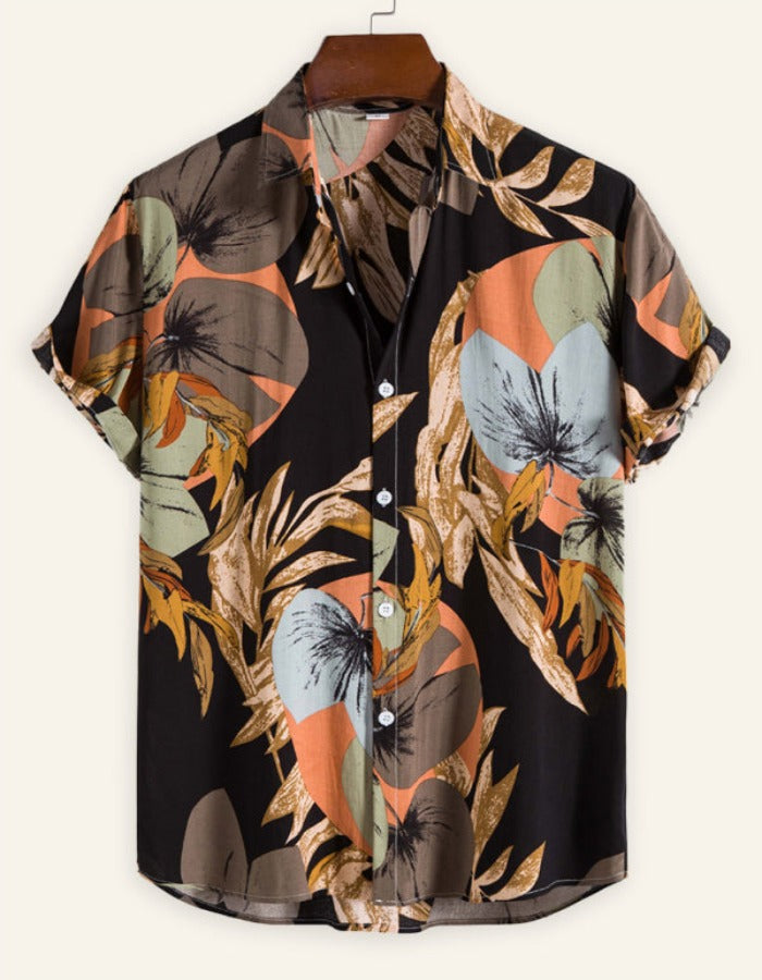 SHOPIQAT Men's Fashion Trend Casual Cotton Printed Short Sleeve Shirt - Premium  from shopiqat - Just $6.500! Shop now at shopiqat