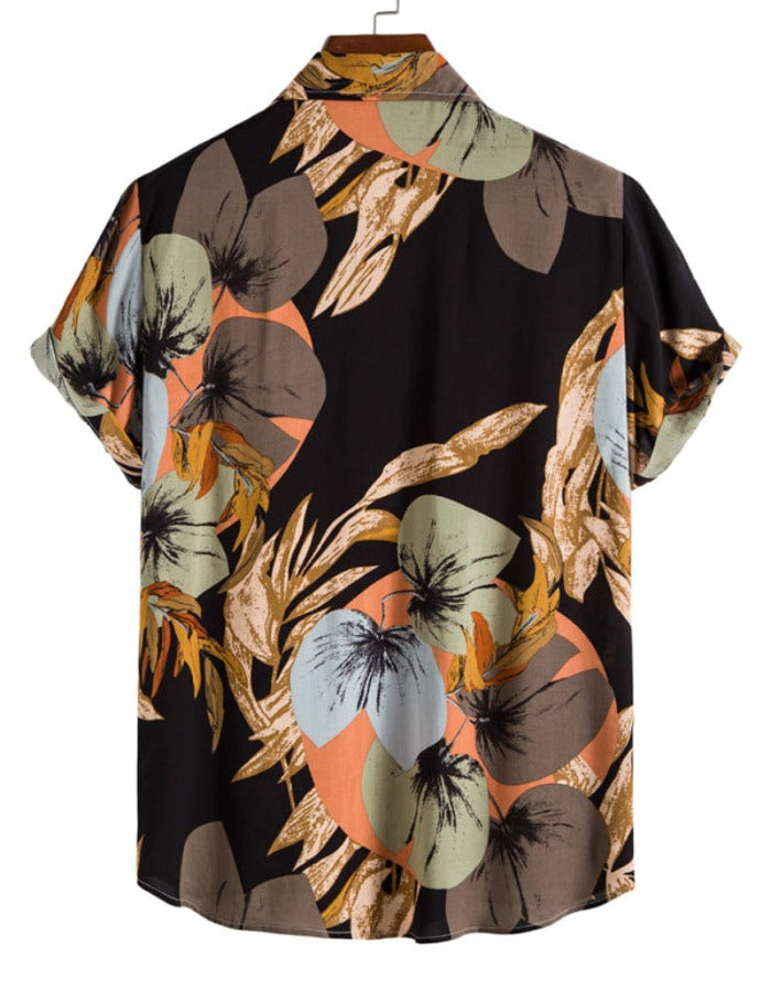 SHOPIQAT Men's Fashion Trend Casual Cotton Printed Short Sleeve Shirt - Premium  from shopiqat - Just $6.500! Shop now at shopiqat