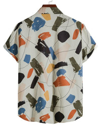 SHOPIQAT White Graffiti Print Lapel Cotton Slim Fit Men's Shirt - Premium  from shopiqat - Just $6.750! Shop now at shopiqat