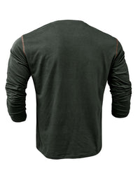 SHOPIQAT New Men's Henley Colour Block Knitted Long Sleeve T-Shirt - Premium  from shopiqat - Just $8.900! Shop now at shopiqat