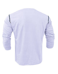 SHOPIQAT New Men's Henley Colour Block Knitted Long Sleeve T-Shirt - Premium  from shopiqat - Just $8.900! Shop now at shopiqat