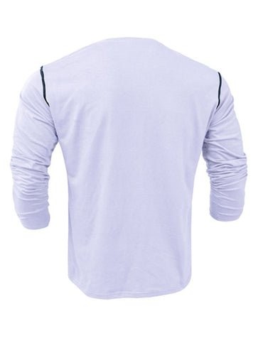 SHOPIQAT New Men's Henley Colour Block Knitted Long Sleeve T-Shirt - Premium  from shopiqat - Just $8.900! Shop now at shopiqat