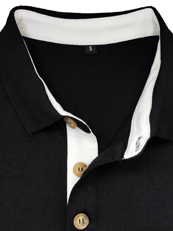 SHOPIQAT New Men's Long Sleeve Lapel Bottoming Polo Shirt Top - Premium  from shopiqat - Just $9.250! Shop now at shopiqat