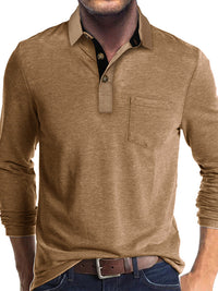 SHOPIQAT New Men's Long Sleeve Lapel Bottoming Polo Shirt Top - Premium  from shopiqat - Just $9.250! Shop now at shopiqat