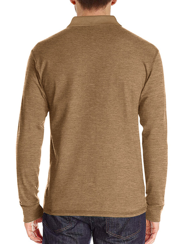 SHOPIQAT New Men's Long Sleeve Lapel Bottoming Polo Shirt Top - Premium  from shopiqat - Just $9.250! Shop now at shopiqat