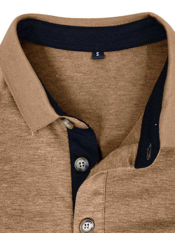 SHOPIQAT New Men's Long Sleeve Lapel Bottoming Polo Shirt Top - Premium  from shopiqat - Just $9.250! Shop now at shopiqat