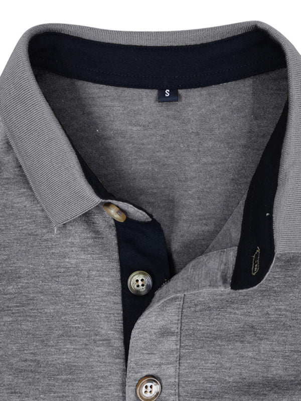 SHOPIQAT New Men's Long Sleeve Lapel Bottoming Polo Shirt Top - Premium  from shopiqat - Just $9.250! Shop now at shopiqat