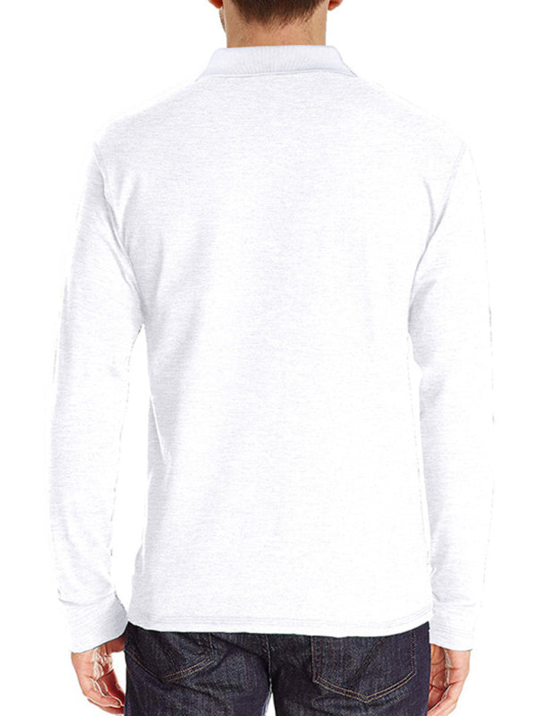 SHOPIQAT New Men's Long Sleeve Lapel Bottoming Polo Shirt Top - Premium  from shopiqat - Just $9.250! Shop now at shopiqat