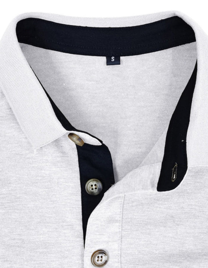 SHOPIQAT New Men's Long Sleeve Lapel Bottoming Polo Shirt Top - Premium  from shopiqat - Just $6.660! Shop now at shopiqat