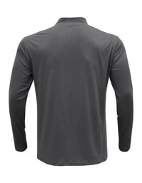 SHOPIQAT New Men's Long Sleeve Stand Collar Pullover Zip Polo Shirt - Premium  from shopiqat - Just $6.190! Shop now at shopiqat