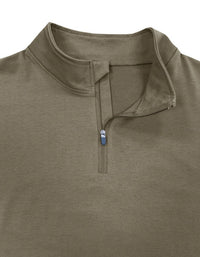 SHOPIQAT New Men's Long Sleeve Stand Collar Pullover Zip Polo Shirt - Premium  from shopiqat - Just $8.900! Shop now at shopiqat