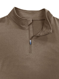 SHOPIQAT New Men's Long Sleeve Stand Collar Pullover Zip Polo Shirt - Premium  from shopiqat - Just $8.900! Shop now at shopiqat
