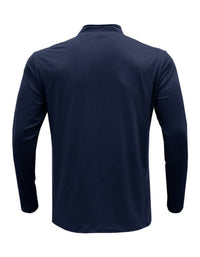 SHOPIQAT New Men's Long Sleeve Stand Collar Pullover Zip Polo Shirt - Premium  from shopiqat - Just $8.900! Shop now at shopiqat