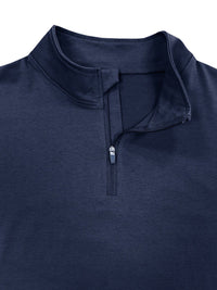 SHOPIQAT New Men's Long Sleeve Stand Collar Pullover Zip Polo Shirt - Premium  from shopiqat - Just $8.900! Shop now at shopiqat