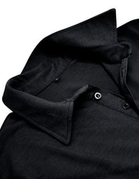 SHOPIQAT Men's Lapel Solid Colour Long Sleeve Polo Shirt - Premium  from shopiqat - Just $9.900! Shop now at shopiqat