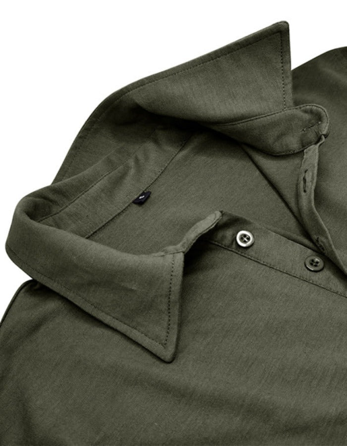 SHOPIQAT Men's Lapel Solid Colour Long Sleeve Polo Shirt - Premium  from shopiqat - Just $6.620! Shop now at shopiqat