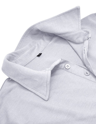 SHOPIQAT Men's Lapel Solid Colour Long Sleeve Polo Shirt - Premium  from shopiqat - Just $9.900! Shop now at shopiqat