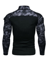 SHOPIQAT Men's Military Field Outdoor Elastic Fitness Camouflage Long Sleeve Zipper Pocket T-Shirt - Premium  from shopiqat - Just $8.750! Shop now at shopiqat