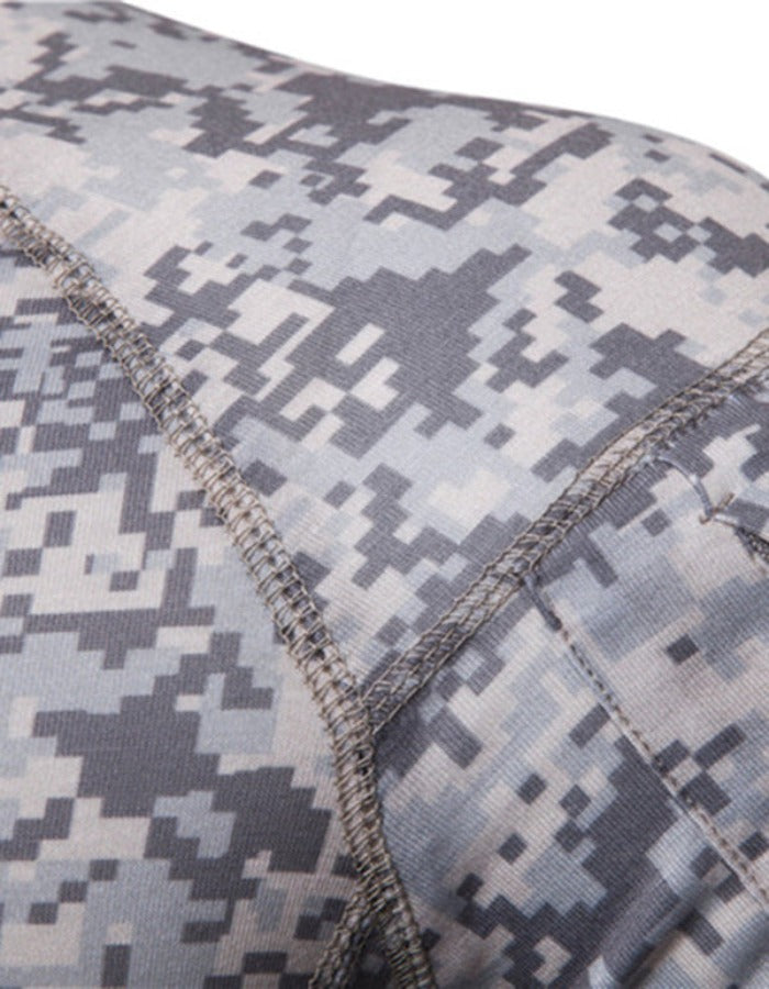 SHOPIQAT Men's Military Field Outdoor Elastic Fitness Camouflage Long Sleeve Zipper Pocket T-Shirt - Premium  from shopiqat - Just $8.750! Shop now at shopiqat