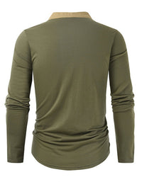 SHOPIQAT Men's New Outdoor Tactical Zipper Colourblock Henley Collar Long Sleeve T-Shirt - Premium  from shopiqat - Just $8.750! Shop now at shopiqat