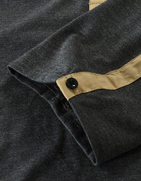 SHOPIQAT Men's New Outdoor Tactical Zipper Colourblock Henley Collar Long Sleeve T-Shirt - Premium  from shopiqat - Just $8.750! Shop now at shopiqat