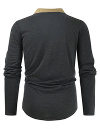 SHOPIQAT Men's New Outdoor Tactical Zipper Colourblock Henley Collar Long Sleeve T-Shirt - Premium  from shopiqat - Just $8.750! Shop now at shopiqat