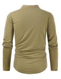 SHOPIQAT Men's New Outdoor Tactical Zipper Colourblock Henley Collar Long Sleeve T-Shirt - Premium  from shopiqat - Just $8.750! Shop now at shopiqat