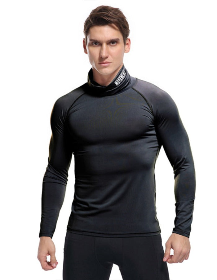 SHOPIQAT Men's New High-Neck High-Elastic Tight Sports Long-Sleeved T-Shirt - Premium  from shopiqat - Just $8.450! Shop now at shopiqat