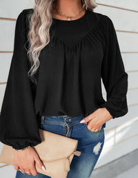 SHOPIQAT Women's Casual Loose Round Neck Solid Color Pullover Shirt - Premium  from shopiqat - Just $7.800! Shop now at shopiqat