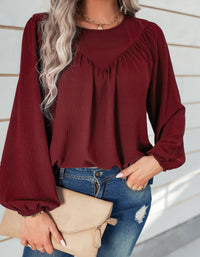 SHOPIQAT Women's Casual Loose Round Neck Solid Color Pullover Shirt - Premium  from shopiqat - Just $7.800! Shop now at shopiqat