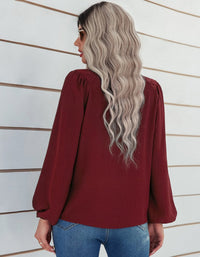 SHOPIQAT Women's Casual Loose Round Neck Solid Color Pullover Shirt - Premium  from shopiqat - Just $7.800! Shop now at shopiqat