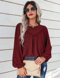 SHOPIQAT Women's Casual Loose Round Neck Solid Color Pullover Shirt - Premium  from shopiqat - Just $7.800! Shop now at shopiqat