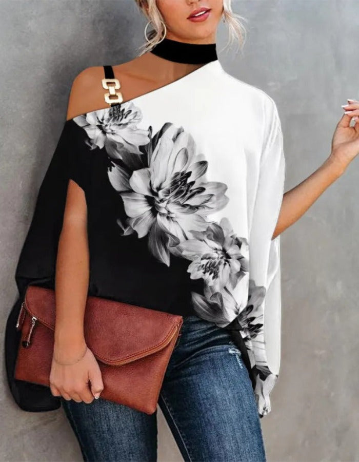 SHOPIQAT Halter Neck Dolman Sleeve Print Shirt Ladies Shirt Women's Clothing - Premium  from shopiqat - Just $7.200! Shop now at shopiqat