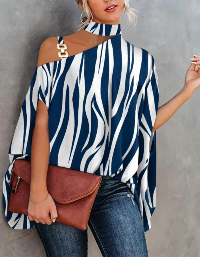 SHOPIQAT Halter Neck Dolman Sleeve Print Shirt Ladies Shirt Women's Clothing - Premium  from shopiqat - Just $7.200! Shop now at shopiqat