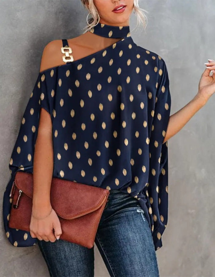 SHOPIQAT Halter Neck Dolman Sleeve Print Shirt Ladies Shirt Women's Clothing - Premium  from shopiqat - Just $7.200! Shop now at shopiqat