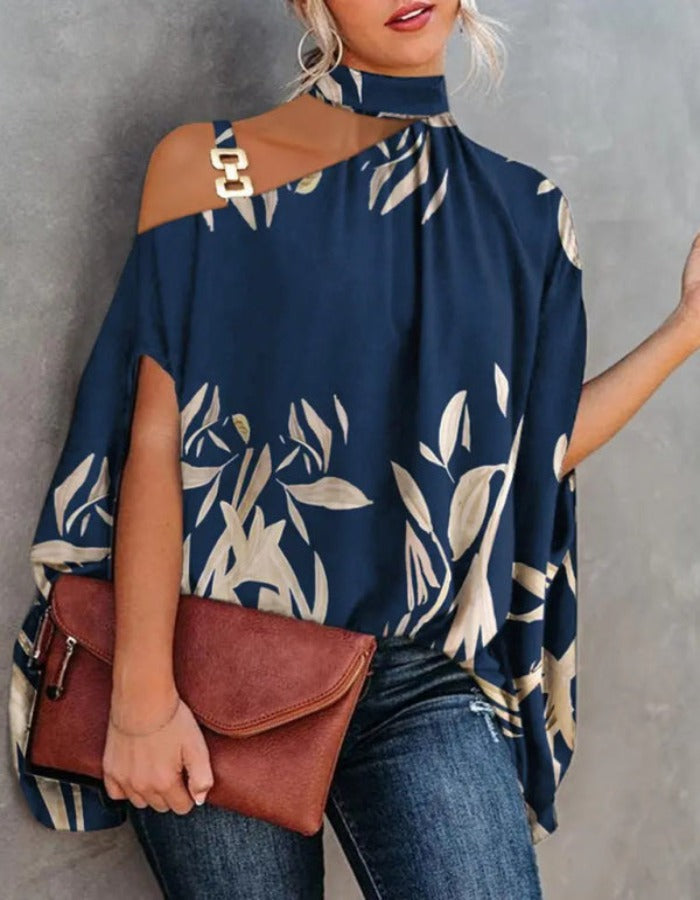 SHOPIQAT Halter Neck Dolman Sleeve Print Shirt Ladies Shirt Women's Clothing - Premium  from shopiqat - Just $7.200! Shop now at shopiqat
