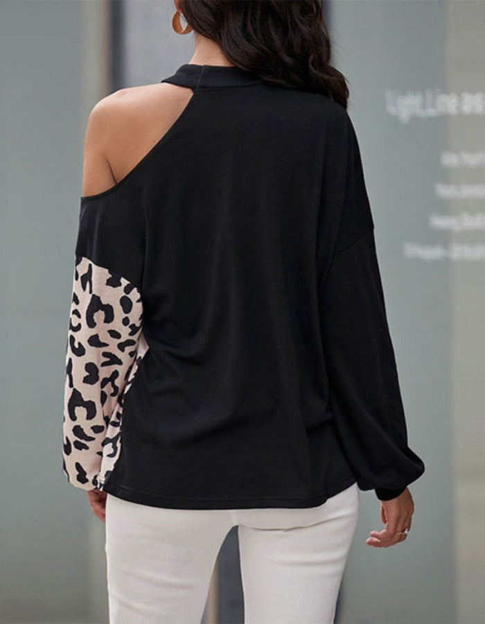 SHOPIQAT Women's Casual Long Sleeve Hollow Off Shoulder Bottoming Shirt Half Turtle Neck Top - Premium  from shopiqat - Just $7.900! Shop now at shopiqat