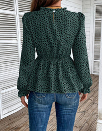 SHOPIQAT New Women's Mid-Collar Printed Long-Sleeved Shirt - Premium  from shopiqat - Just $8.500! Shop now at shopiqat