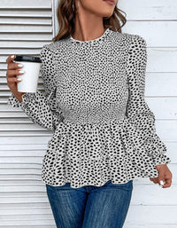 SHOPIQAT New Women's Mid-Collar Printed Long-Sleeved Shirt - Premium  from shopiqat - Just $8.500! Shop now at shopiqat